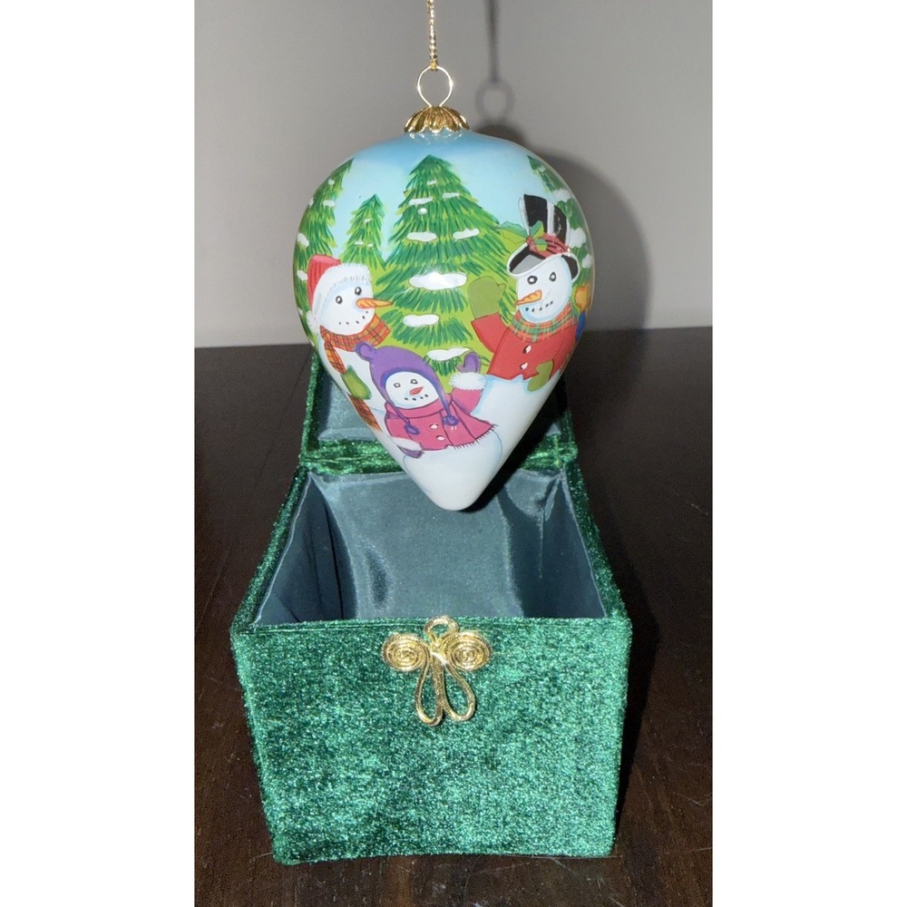 Pier 1 Imports Li Bien Vintage 2004 Hand-painted Teardrop Christmas Ornaments